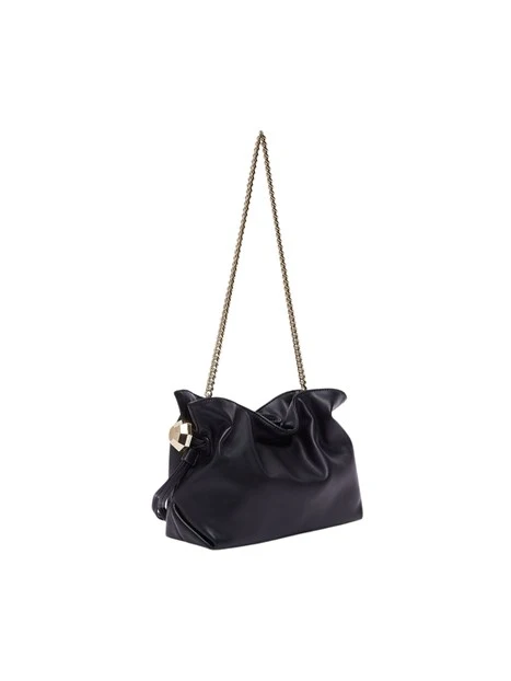 BORSA A SPALLA CON COULISSE DONNA NERA