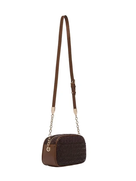 BORSA A TRACOLLA MEDIA IN SIMILPELLE DONNA MARRONE