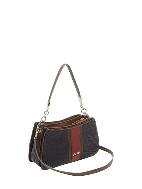 BORSA A MANO AF6107E1141 CON RIGA A CONTRASTO DONNA MARRONE