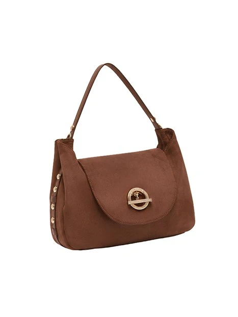 BORSA A MANO IN MICROFIBRA DONNA MARRONE