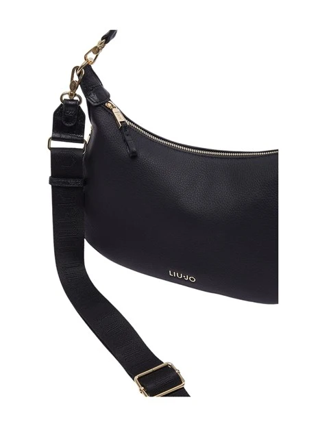 BORSA A SPALLA EFFETTO NABUK DONNA NERA