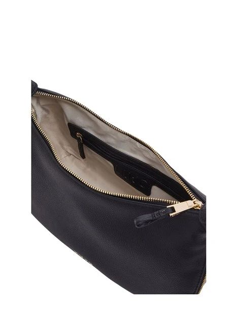 BORSA A SPALLA EFFETTO NABUK DONNA NERA