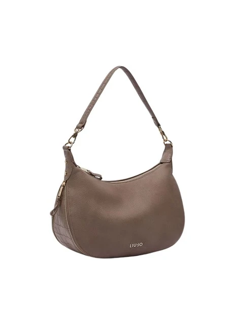 BORSA A SPALLA EFFETTO NABUK DONNA BEIGE