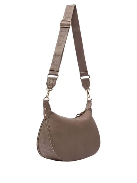 BORSA A SPALLA EFFETTO NABUK DONNA BEIGE