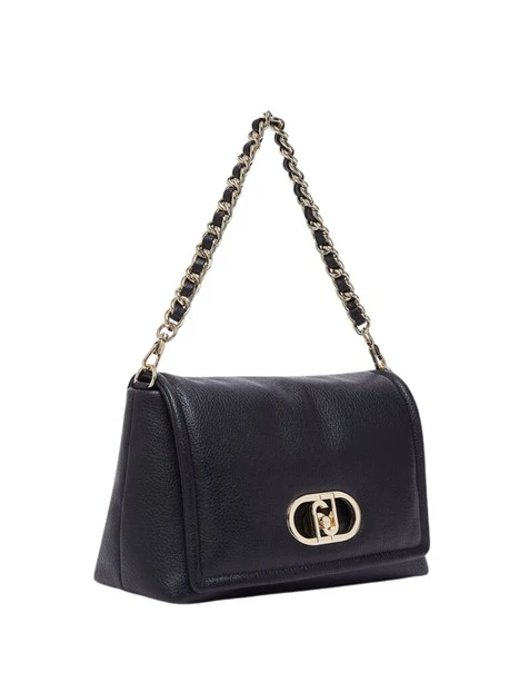 BORSA A SPALLA TRAPUNTATA DONNA NERA