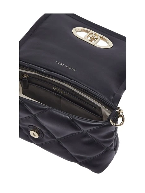 BORSA A SPALLA LAPUFFY MEDIA CON MATELASSÉ DONNA NERA
