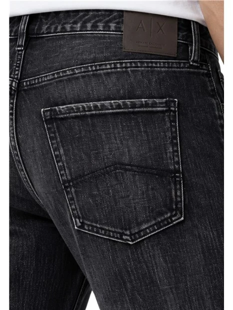 JEANS SKINNY IN DENIM VISSUTO UOMO NERO