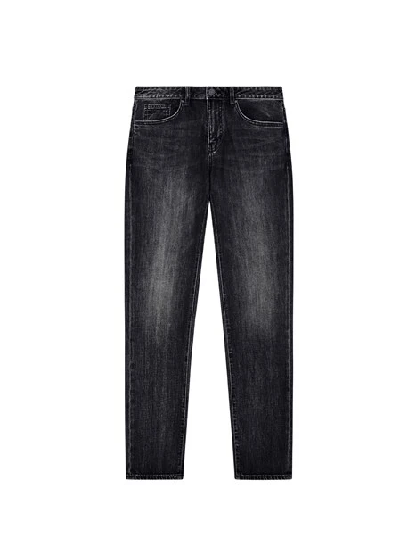 JEANS SKINNY IN DENIM VISSUTO UOMO NERO