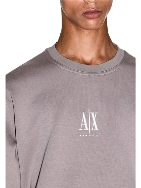 FELPA IN COTONE CON LOGO UOMO GRIGIO