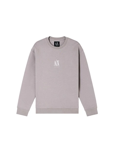FELPA IN COTONE CON LOGO UOMO GRIGIO
