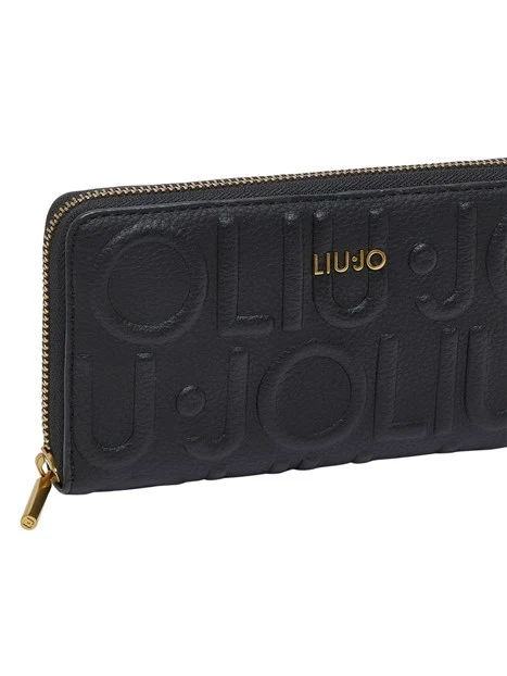 PORTAFOGLI GRANDE CON LOGO DONNA NERO