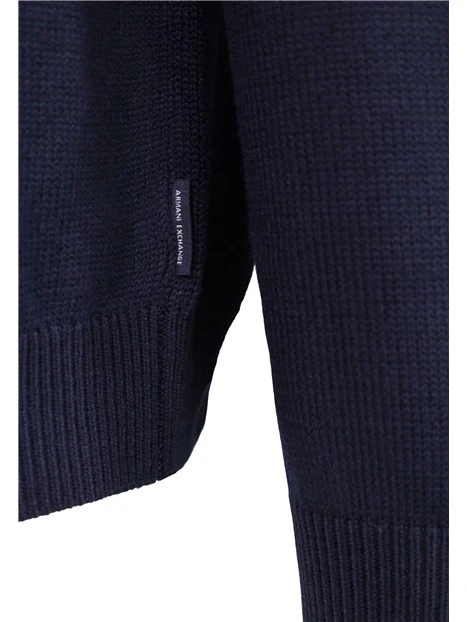 MAGLIONE GIROCOLLO MANICA LUNGA UOMO BLU