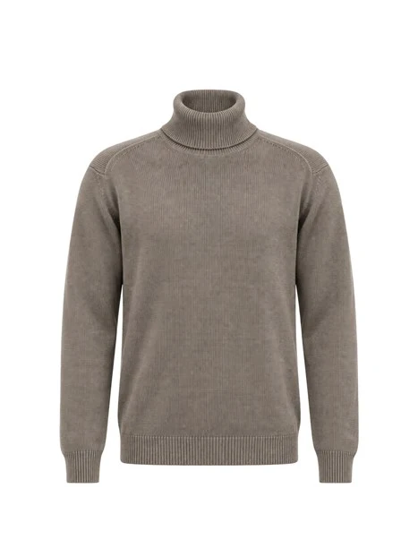 MAGLIA DOLCEVITA IN COTONE E LANA UOMO TORTORA