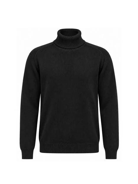 MAGLIA DOLCEVITA IN COTONE E LANA UOMO NERO