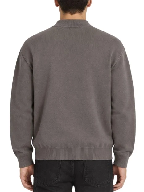 CARDIGAN CROSSOVER CON ZIP UOMO TORTORA