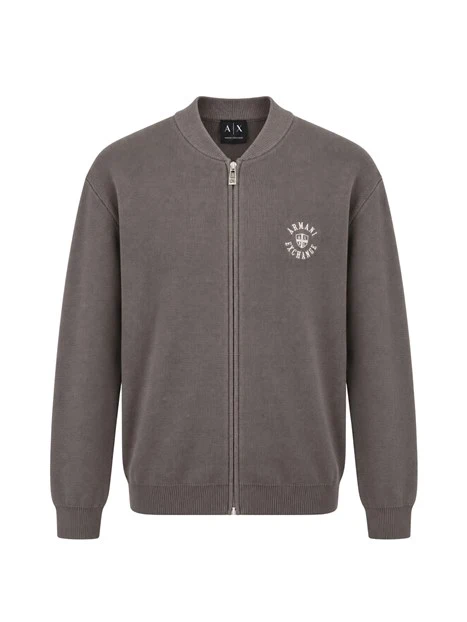 CARDIGAN CROSSOVER CON ZIP UOMO TORTORA
