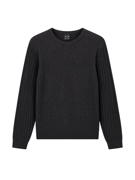 MAGLIA GIROCOLLO CON LAVORAZIONE A RILIEVO UOMO ANTRACITE