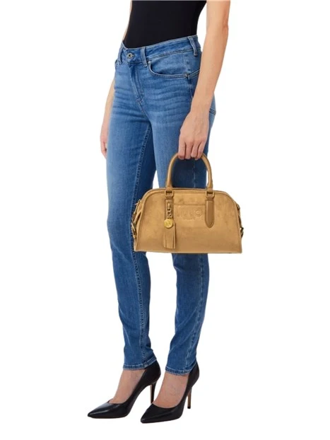 BORSA A MANO A BAULETTO EFFETTO SUEDE DONNA CAMMELLO