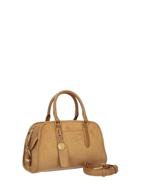 BORSA A MANO A BAULETTO EFFETTO SUEDE DONNA CAMMELLO