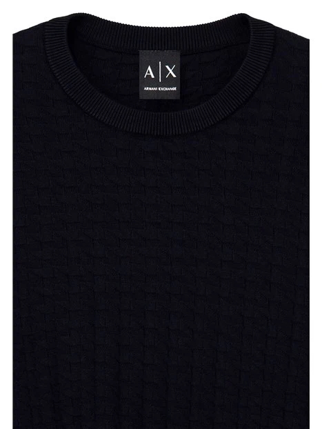 MAGLIA GIROCOLLO CON LAVORAZIONE A RILIEVO ARROW UOMO BLU