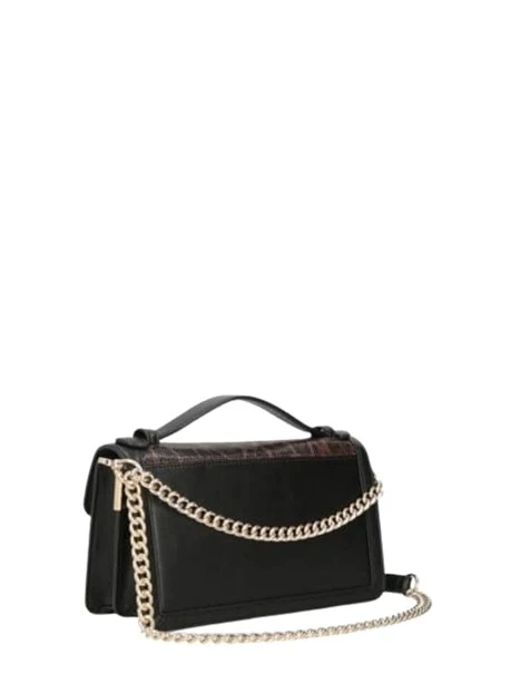 BORSA A TRACOLLA CON PATTA ANIMALIER DONNA MARRONE