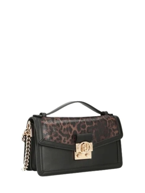 BORSA A TRACOLLA CON PATTA ANIMALIER DONNA MARRONE