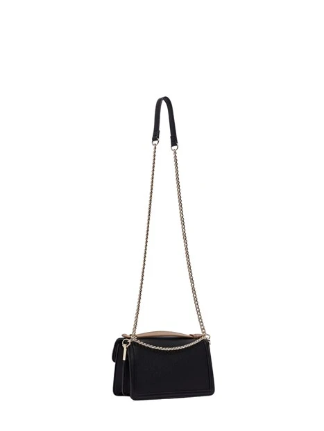 BORSA A TRACOLLA EFFETTO SAFFIANO DONNA NERO