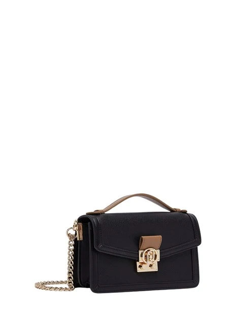 BORSA A TRACOLLA EFFETTO SAFFIANO DONNA NERO