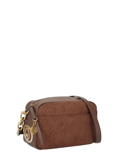 BORSA A TRACOLLA CAMERA BAG IN ECOCAMOSCIO DONNA MARRONE