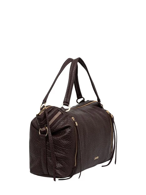 BORSA A SPALLA SATCHEL EFFETTO BOTTALATO DONNA BORDEAUX