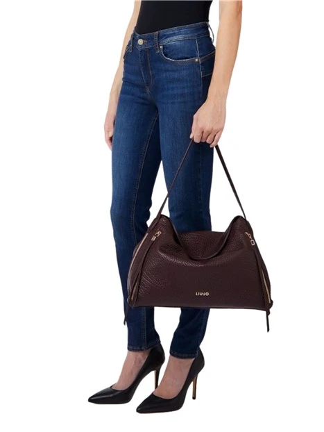 BORSA A SPALLA HOBO EFFETTO BOTTALATO DONNA BORDEAUX