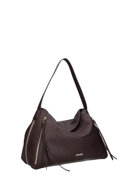 BORSA A SPALLA HOBO EFFETTO BOTTALATO DONNA BORDEAUX
