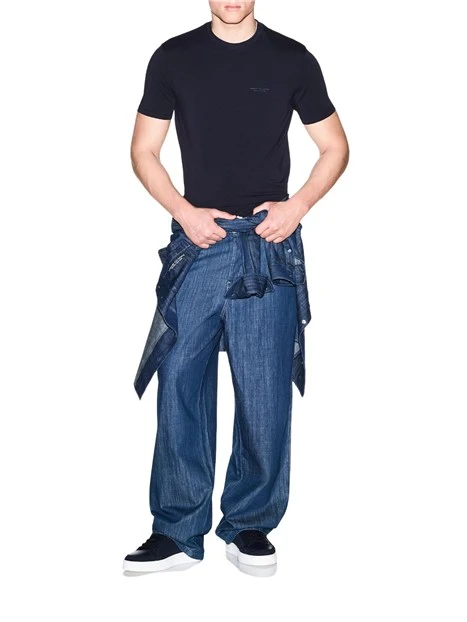 T-SHIRT SLIM GYM FIT UOMO BLU SCURO