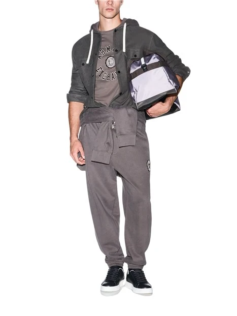 CAMICIA CON CAPPUCCIO IN COTONE UOMO ANTRACITE