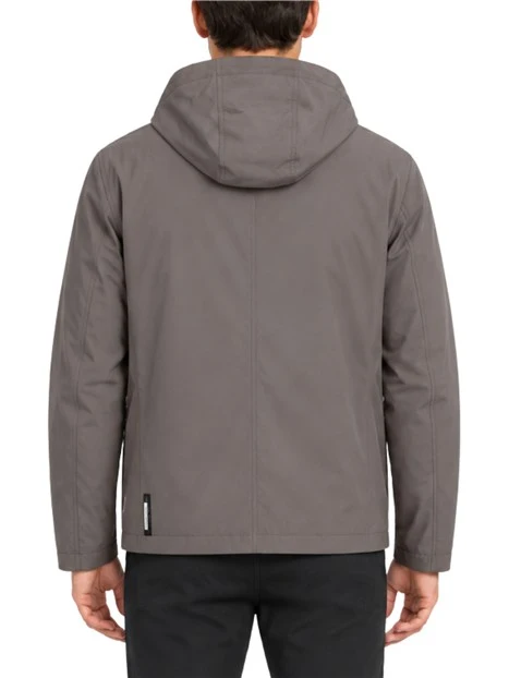 GIACCA IMPERMEABILE CASUAL CON CAPPUCCIO UOMO TORTORA