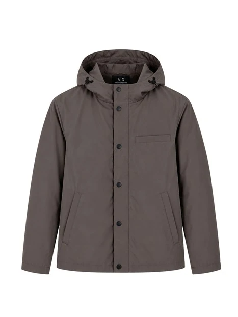 GIACCA IMPERMEABILE CASUAL CON CAPPUCCIO UOMO TORTORA