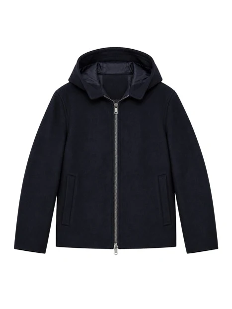 GIACCA CON CAPPUCCIO E CHIUSURA A ZIP UOMO BLU