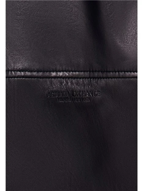 GIACCA BOMBER IN PELLE CON ZIP UOMO NERO