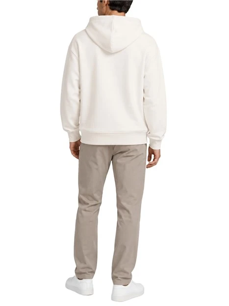 FELPA CON CAPPUCCIO REGULAR FIT UOMO BIANCO