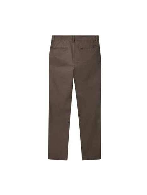 PANTALONI CHINO IN COTONE ELASTICIZZATO UOMO MARRONE