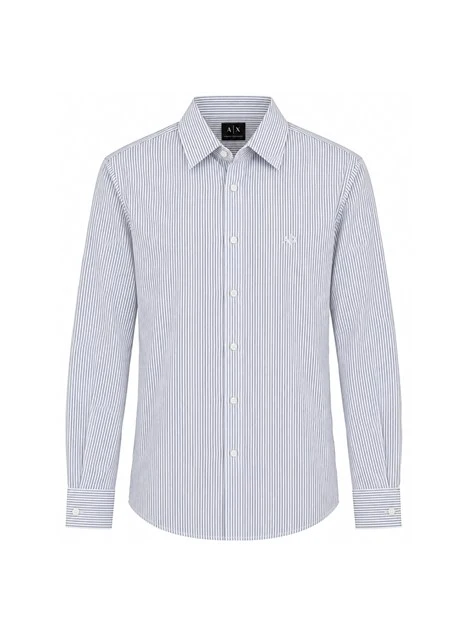 CAMICIA CASUAL A RIGHE UOMO NERO E BIANCO