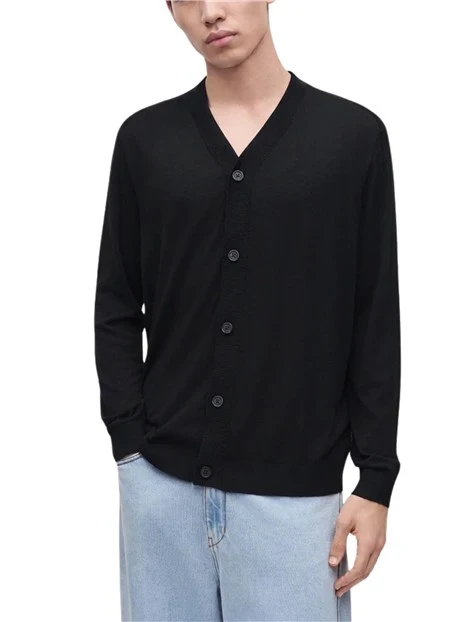 CARDIGAN UOMO MISTO FIBRA NERO