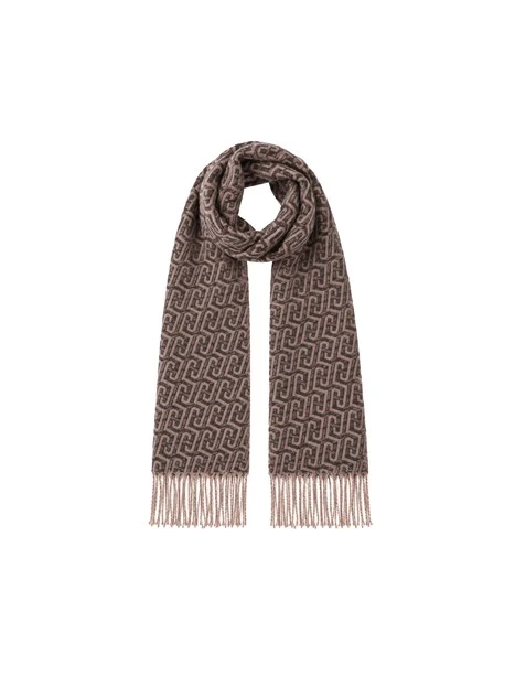 STOLA CON LOGO MONOGRAM DONNA NERO
