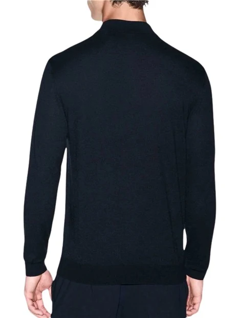 POLO A MANICA LUNGA E CHIUSURA COLLETTO CON BOTTONI UOMO BLU SCURO