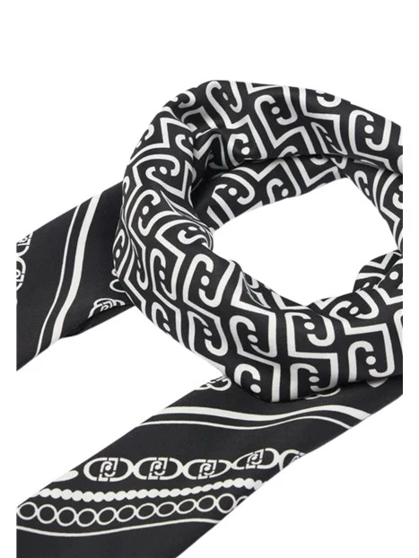 FOULARD GRANDE CON LOGO MONOGRAM DONNA NERO