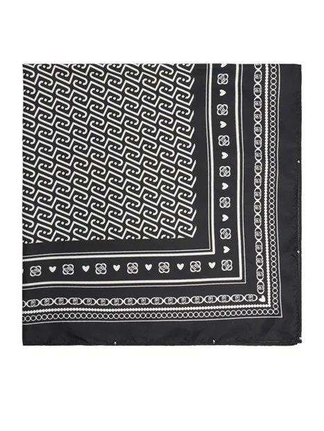 FOULARD GRANDE CON LOGO MONOGRAM DONNA NERO
