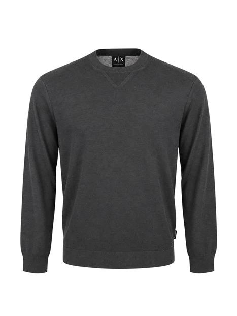 MAGLIA GIROCOLLO IN LYOCELL E LANA UOMO ANTRACITE
