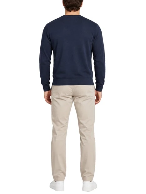 MAGLIA GIROCOLLO IN LYOCELL E LANA UOMO BLU NAVY