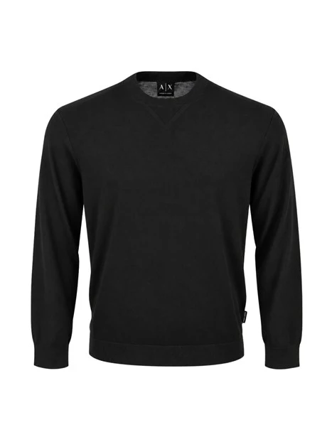 MAGLIA GIROCOLLO IN LYOCELL E LANA UOMO NERO