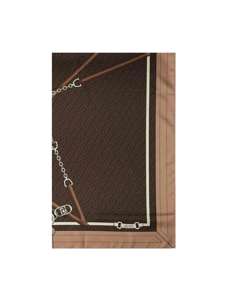 FOULARD GRANDE CON LOGO MONOGRAM LIU JO DONNA MARRONE